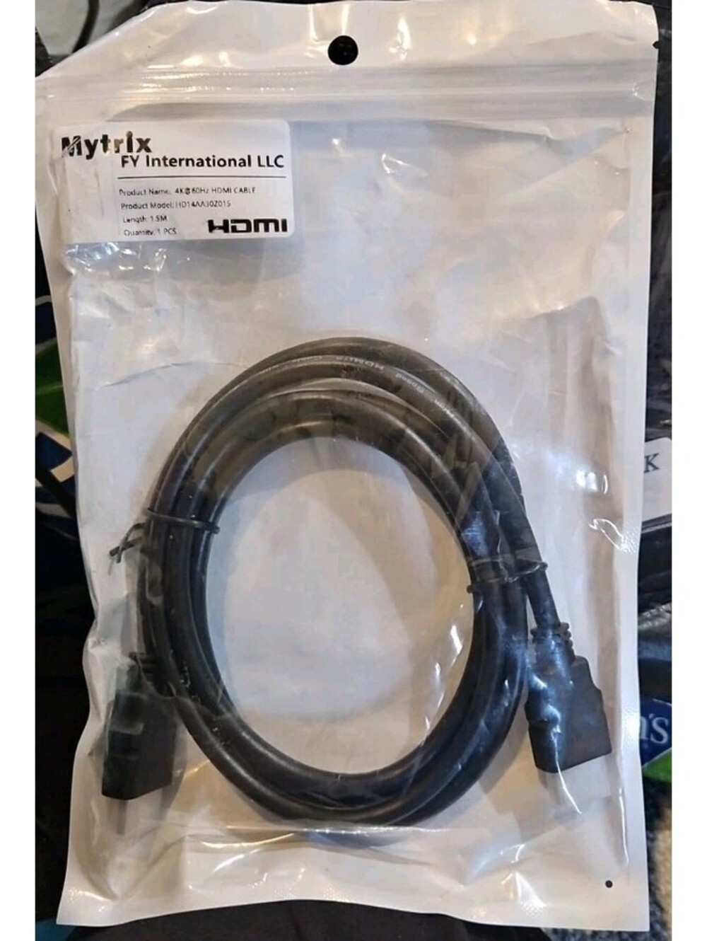 Mytrix HDMI Cable (1.5m Length) 4K@60hz HDMI Cable - new
